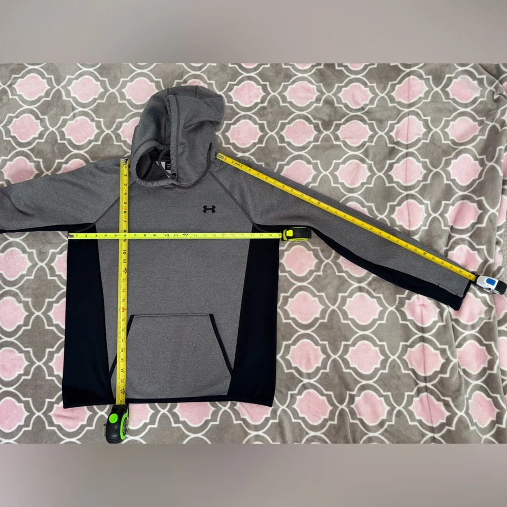 Under Armour ColdGear Hoodie Women’s Large Gray Performance Pullover Fleece Line - Picture 4 of 6